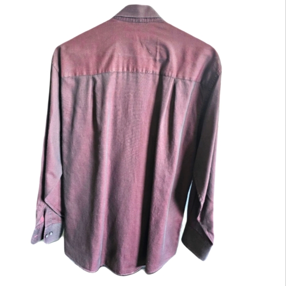 Kenneth Cole wine red long sleeve button down dress shirt men's size 15.5 - Picture 2 of 4